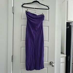 Elegant Purple Strapless Dress